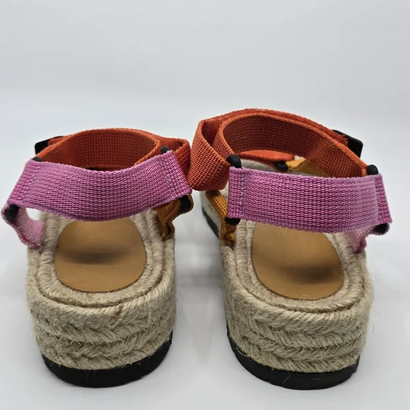 Loewe Colorblock Strappy Platform Espadrilles Sandals